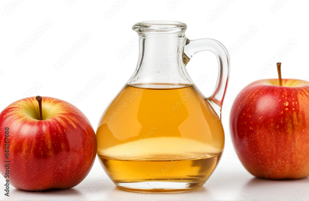 Apple cider vinegar, isolated on white background Apple cider vinegar, isolated on white background