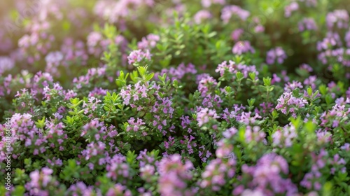 Close-Up View of Blooming Thyme