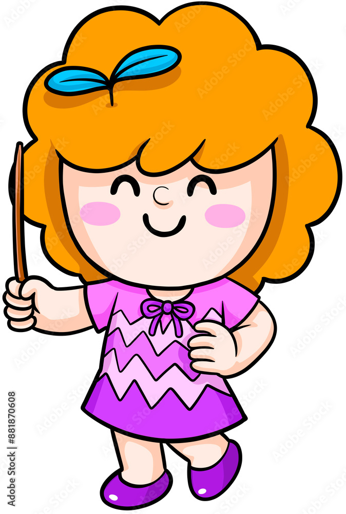 Illustration of Cartoon happy teacher Dream Career and Inspiration for toddler Illustration of Cartoon happy teacher Dream Career and Inspiration for toddler