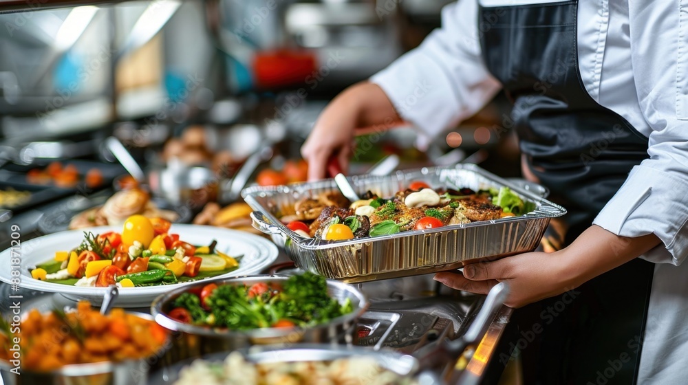 Obraz premium Catering Service: Specializing in event catering, providing personalized menus for parties, corporate functions, and special events, ensuring memorable dining experiences. 