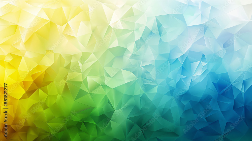 Obraz premium Geometrical shades, soft gradient background, blue, green and yellow