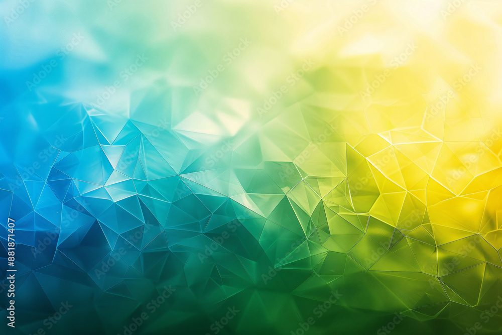 Obraz premium Geometrical shades, soft gradient background, blue, green and yellow