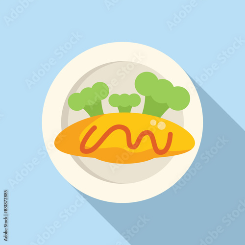 Delicious omelette rice served on a plate, perfect for a satisfying lunch or dinner