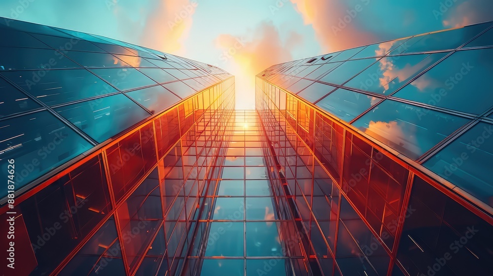 Futuristic business tower with integrated technology features Futuristic business tower with integrated technology features