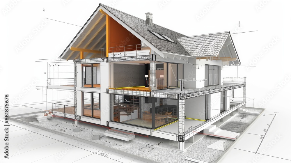 Architectural Model of a Two-Story House