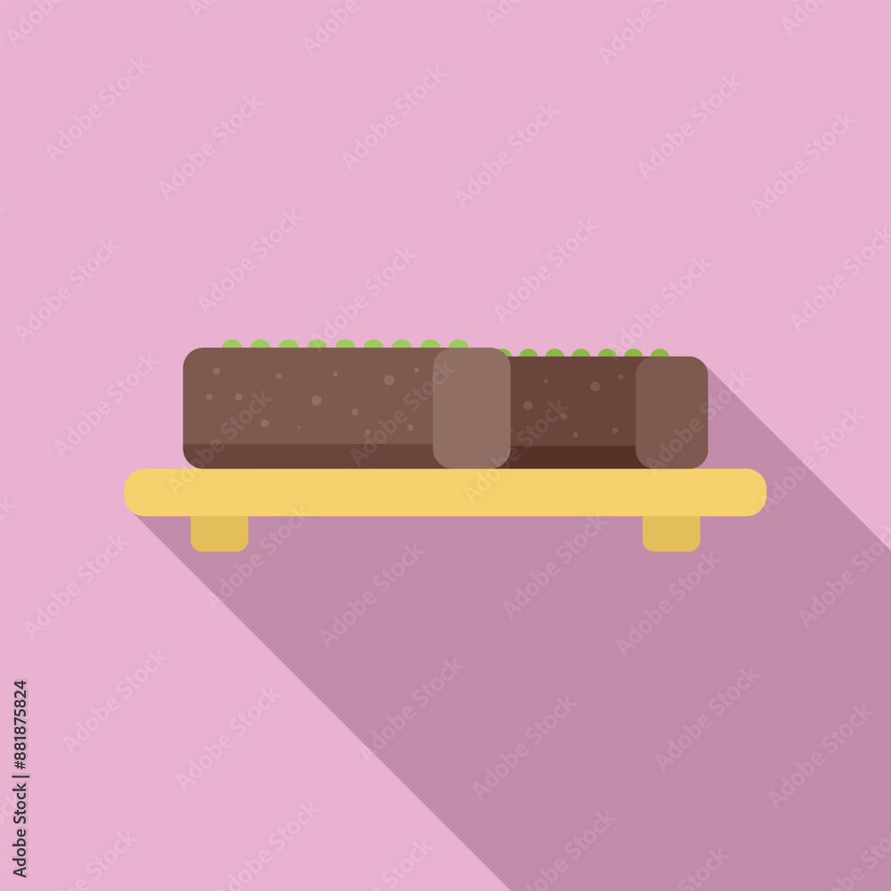 Matcha green tea chocolate cake dessert slices sitting on a wooden tray Matcha green tea chocolate cake dessert slices sitting on a wooden tray