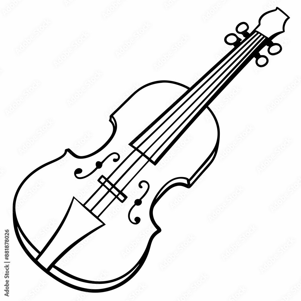 Obraz premium violin line art vector silhouette 