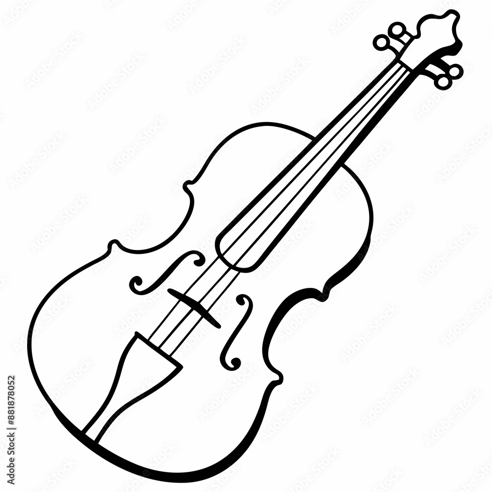Obraz premium violin line art vector silhouette 