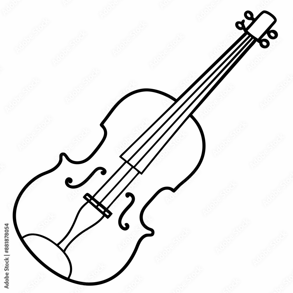 Obraz premium violin line art vector silhouette 