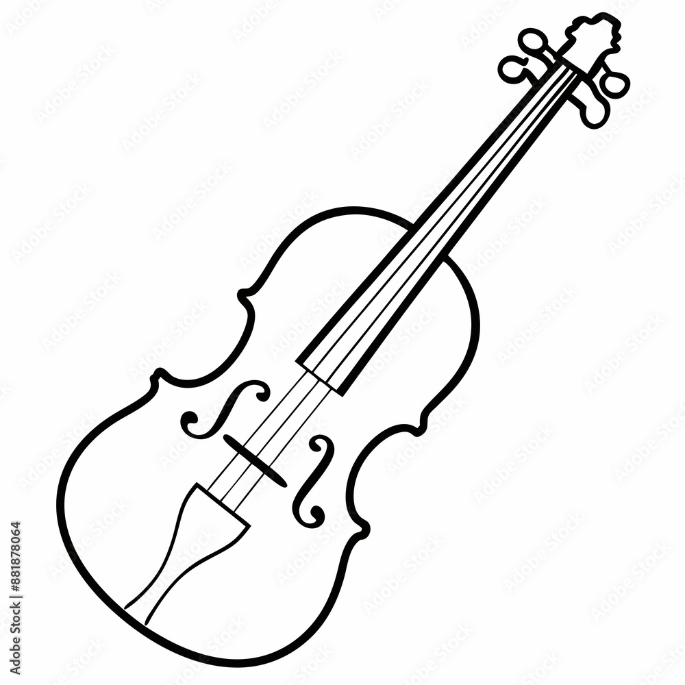Obraz premium violin line art vector silhouette