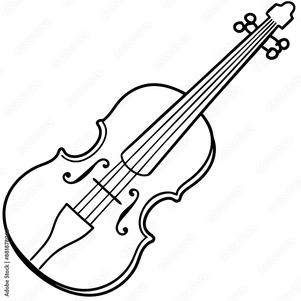 Obraz premium violin line art vector silhouette 
