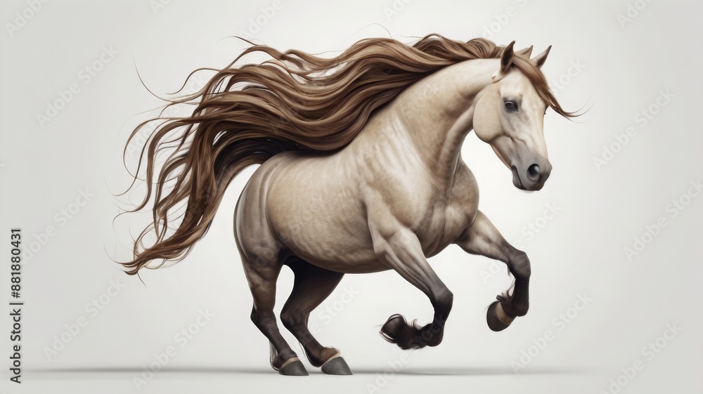 Majestic Palomino Horse with Flowing Mane. Majestic Palomino Horse with Flowing Mane.