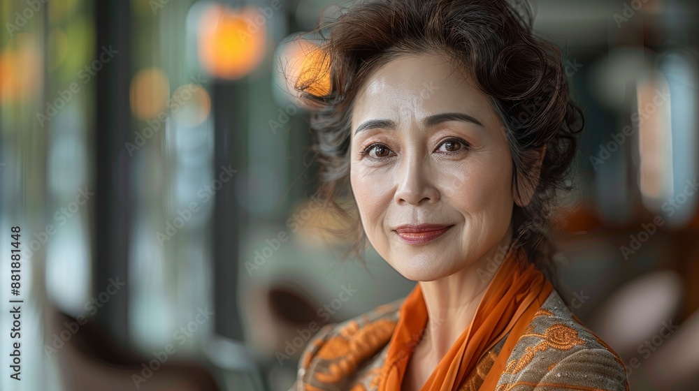 A mid-adult Chinese woman, smiling and engaged, participates in a business meeting with her multi-ethnic colleagues A mid-adult Chinese woman, smiling and engaged, participates in a business meeting with her multi-ethnic colleagues