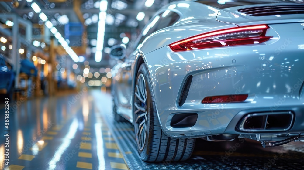 Obraz premium Automotive: Involves the comprehensive cycle from conception to market of motor vehicles-cars, trucks, motorcycles, and their components-driving innovation in transportation worldwide. 