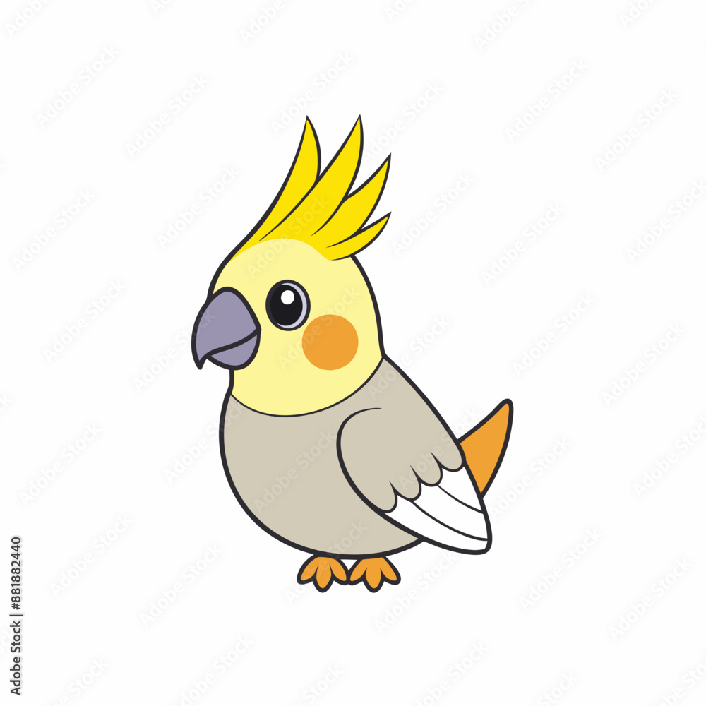 Obraz premium Cockatiel Bird Icon Vector art Illustration