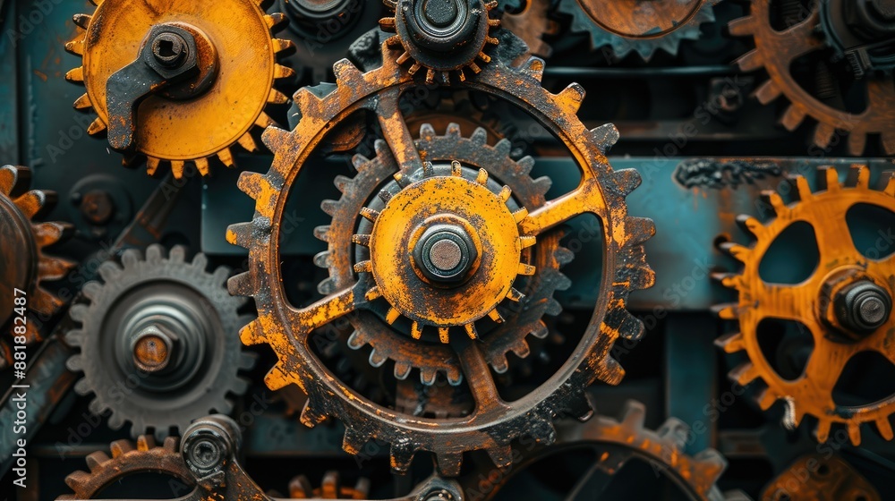 Abstract gears and cogs representing career mechanics Abstract gears and cogs representing career mechanics
