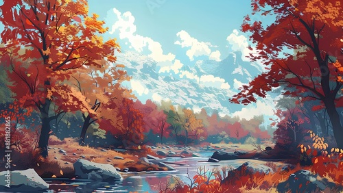 landscape with trees
