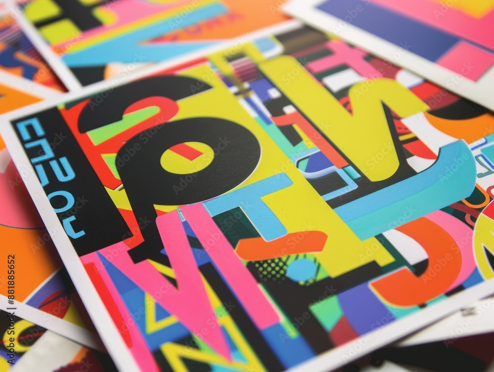 Abstract Colorful Letters Pattern