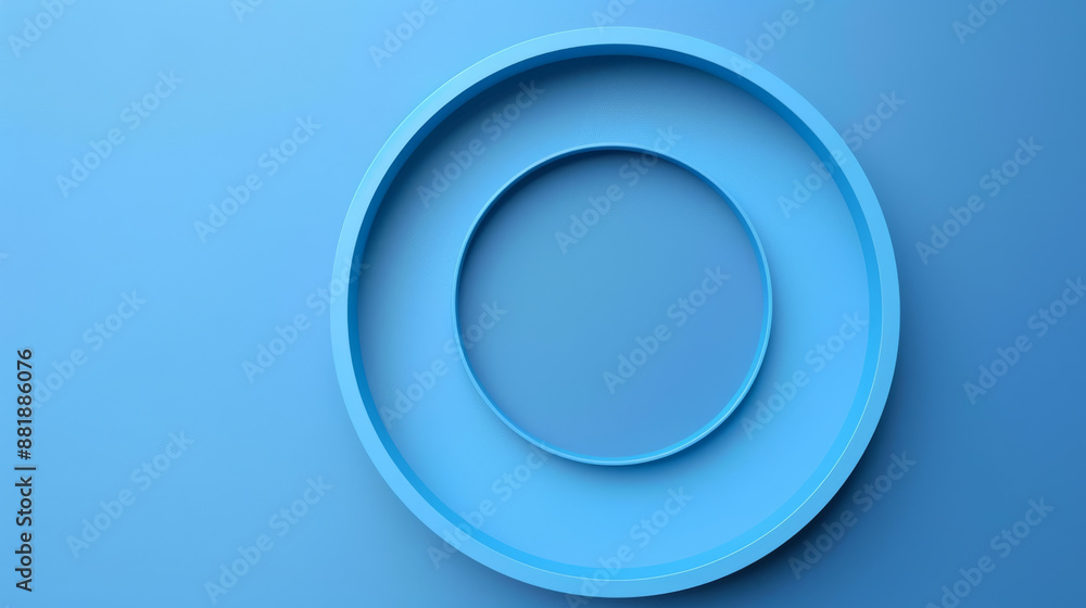 Minimalist circular abstract design in soothing light blue tones creating a sense of calm and simplicity.