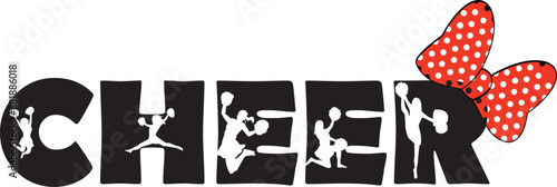 Cheers Ribbon Celebration Team SVG Vector Illustration Circuit Cut Files for Print And t shirt printing