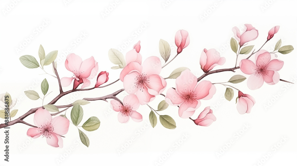 cute and beautiful pink flowers, white background cute and beautiful pink flowers, white background