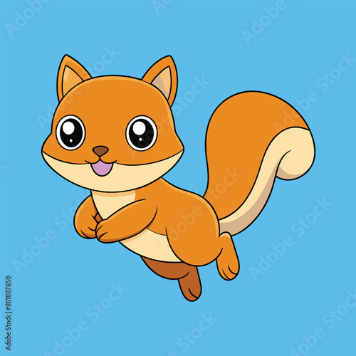 Adobe Illu Jumping squirrel vector graphic, perfect for digital use and printable designs.stator Artwork