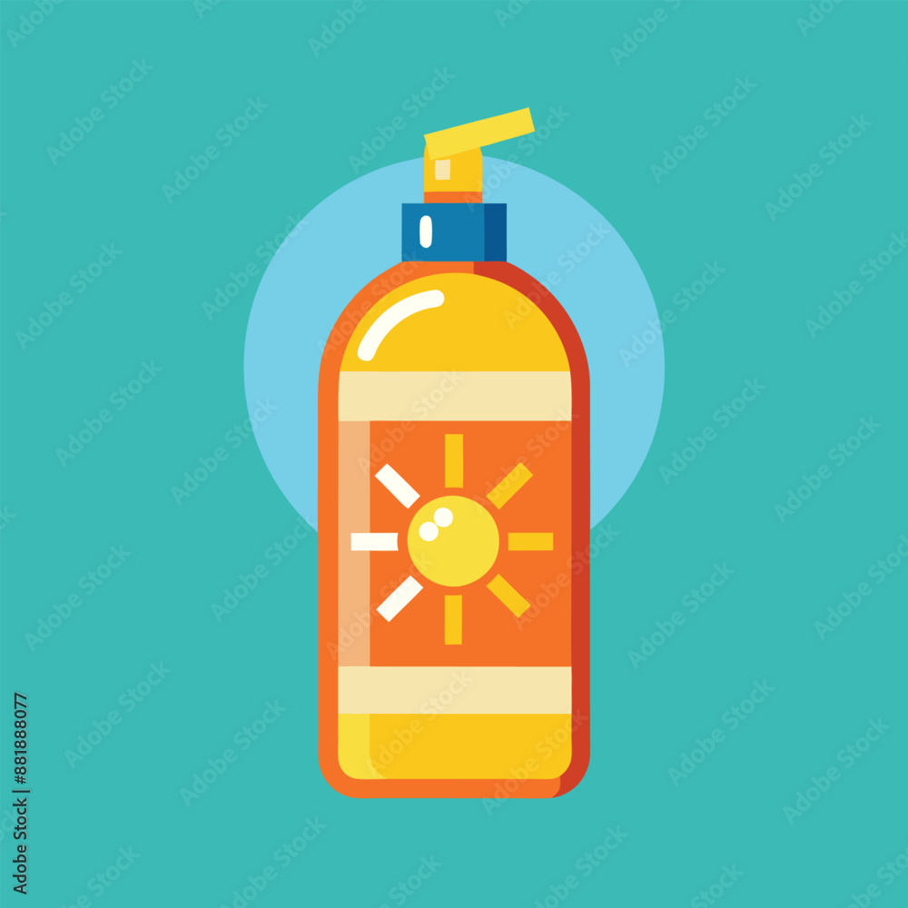 Sunscreen Bottle Vector Illustration for Skincare and Summer Designs Sunscreen Bottle Vector Illustration for Skincare and Summer Designs