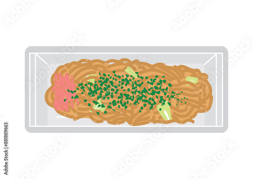発泡トレイにのった焼きそば