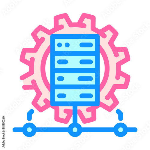 it infrastructure management business process color icon vector. it infrastructure management business process sign. isolated symbol illustration