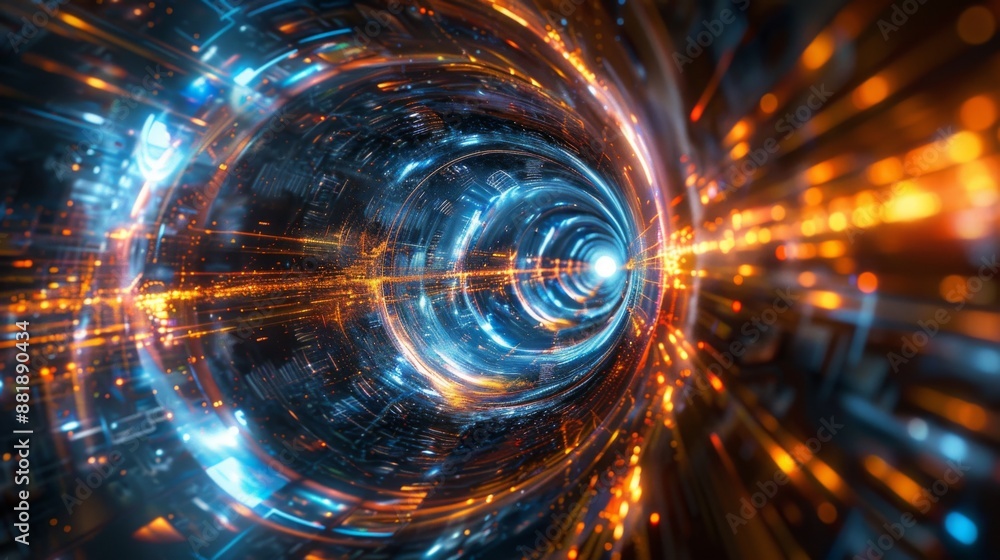 Obraz premium Abstract Tunnel of Lights and Energy