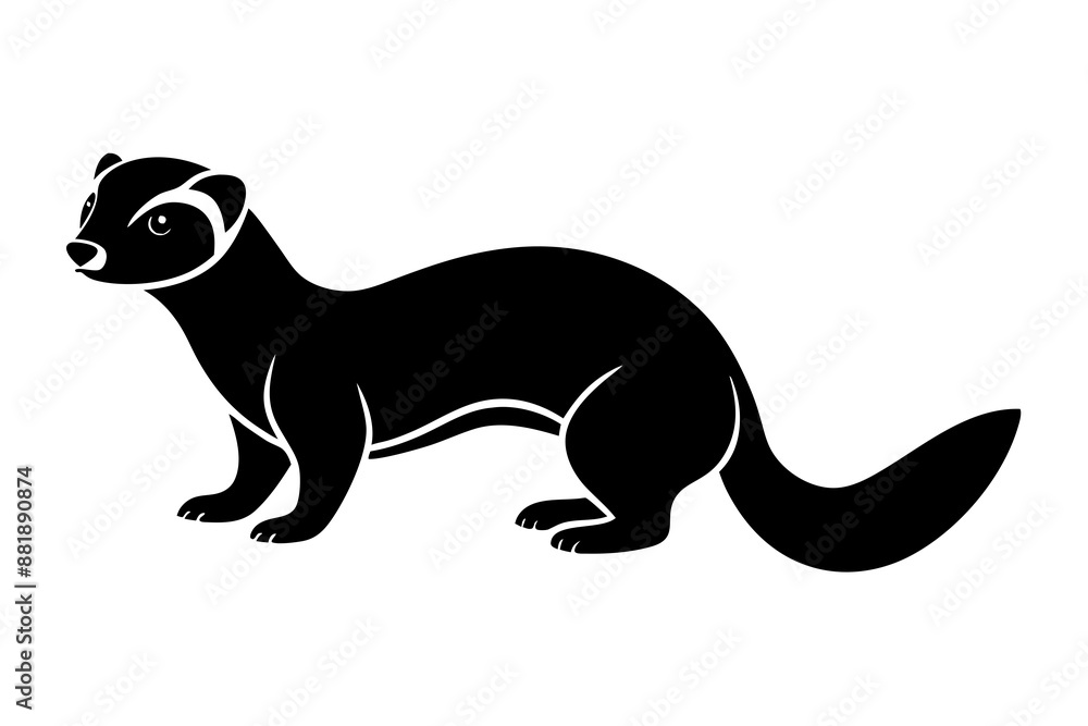 Obraz premium Ferrets Icon Silhouette Vector Art Illustration