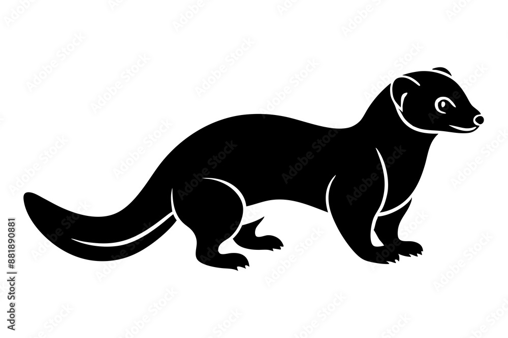Ferrets Icon Silhouette Vector Art Illustration Ferrets Icon Silhouette Vector Art Illustration