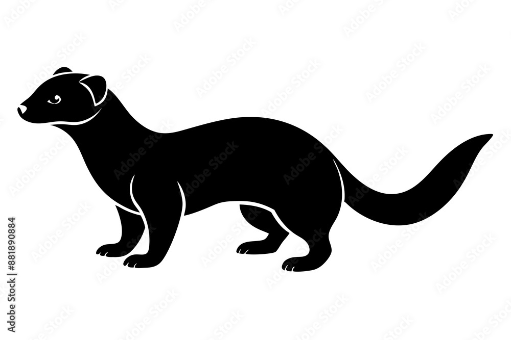Ferrets Icon Silhouette Vector Art Illustration Ferrets Icon Silhouette Vector Art Illustration