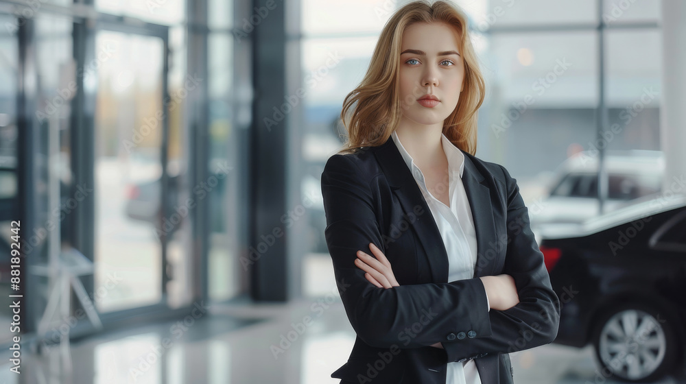 A confident businesswoman in a sleek, modern office setting crosses her arms, exuding authority and professionalism amidst the bustle of the corporate environment. A confident businesswoman in a sleek, modern office setting crosses her arms, exuding authority and professionalism amidst the bustle of the corporate environment.