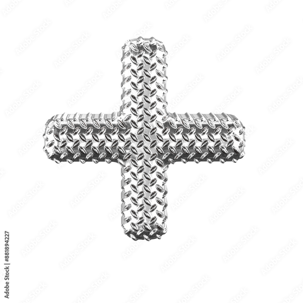 Obraz premium Silver ribbed symbol