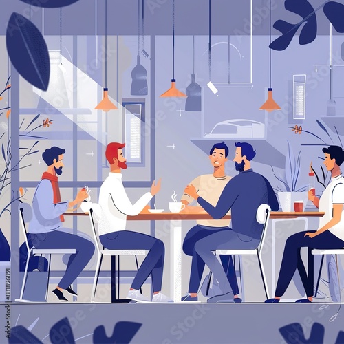 Wallpaper Mural Business Meeting in Modern Office Lounge Torontodigital.ca