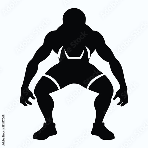 silhouette vector illustration of squats exercise