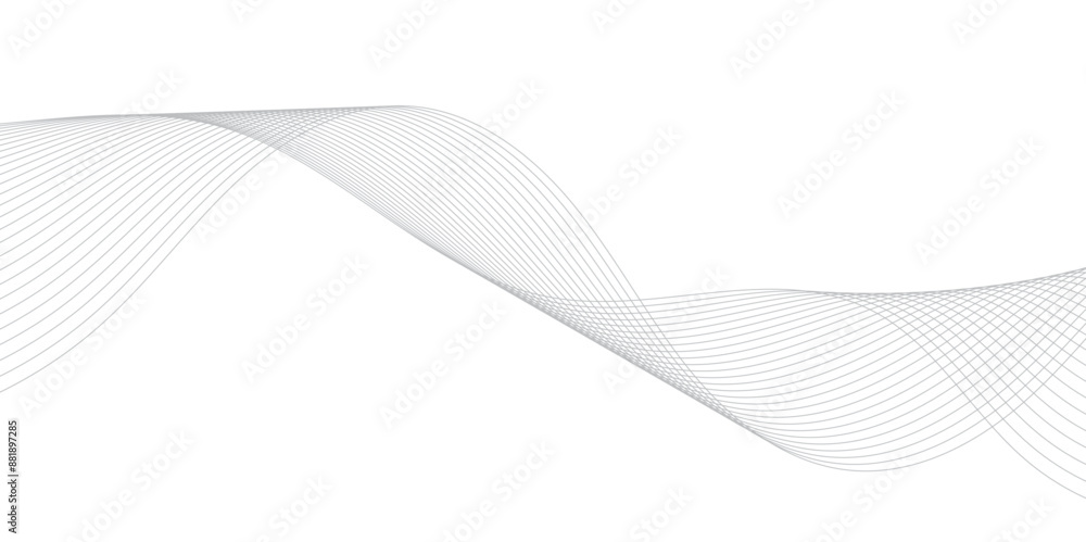 Fototapeta premium Abstract background with grey Wave Swirl, frequency sound wave, smoke waves, twisted curve lines with blend effect.
