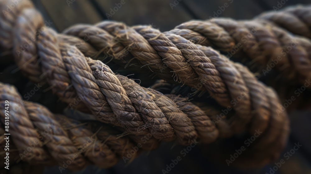 Ancient rope on the vessel Ancient rope on the vessel