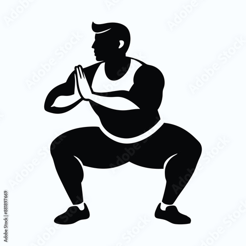 silhouette vector illustration of squats exercise
