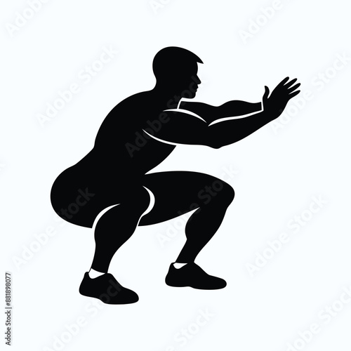 silhouette vector illustration of squats exercise
