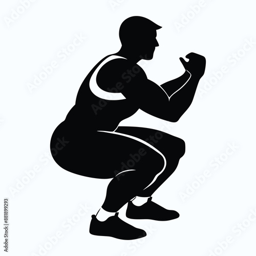 silhouette vector illustration of squats exercise
