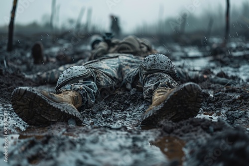 Fallen soldiers resting in the mud