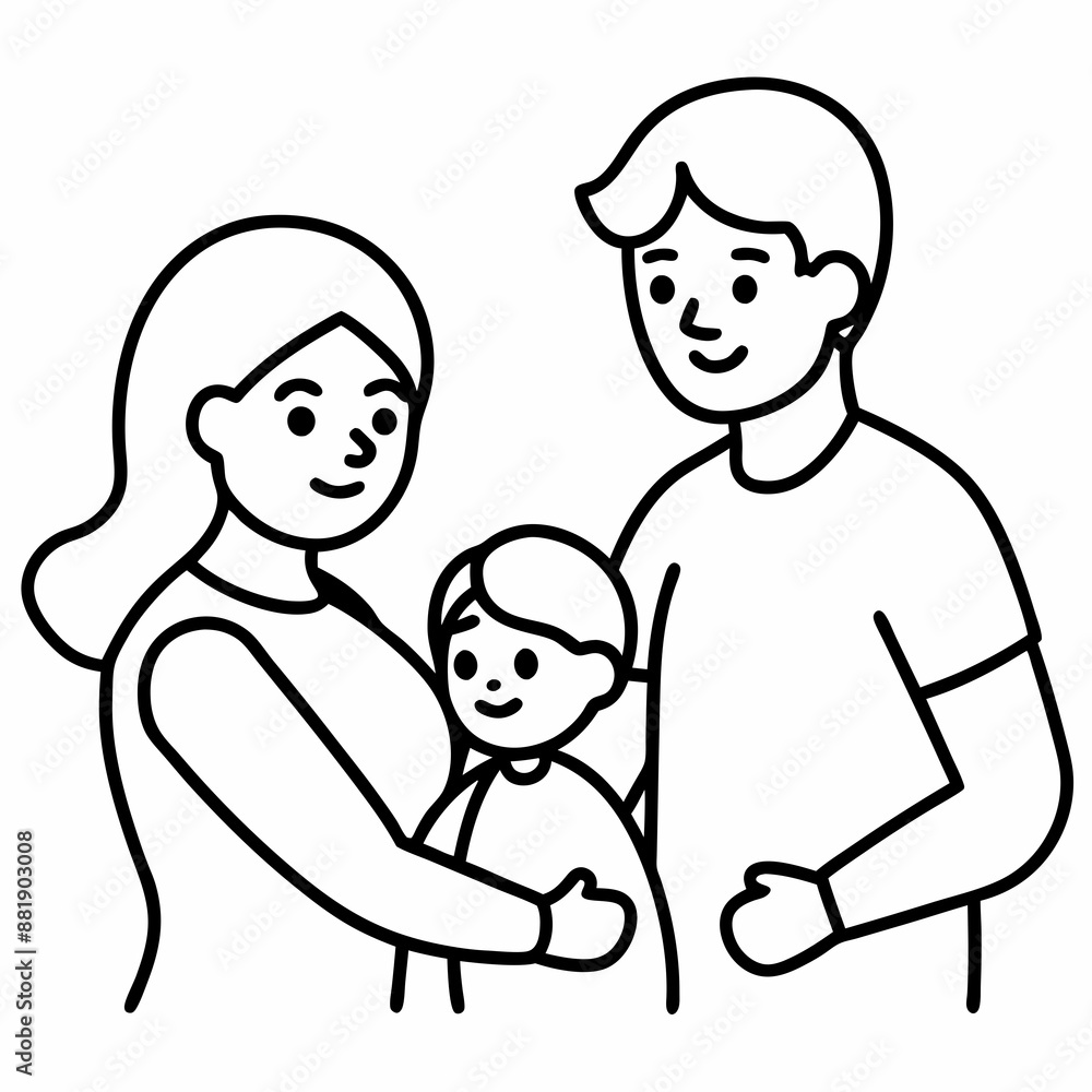 Mom and Dad Playing with Child silhouette vector illustration on white Background Mom and Dad Playing with Child silhouette vector illustration on white Background