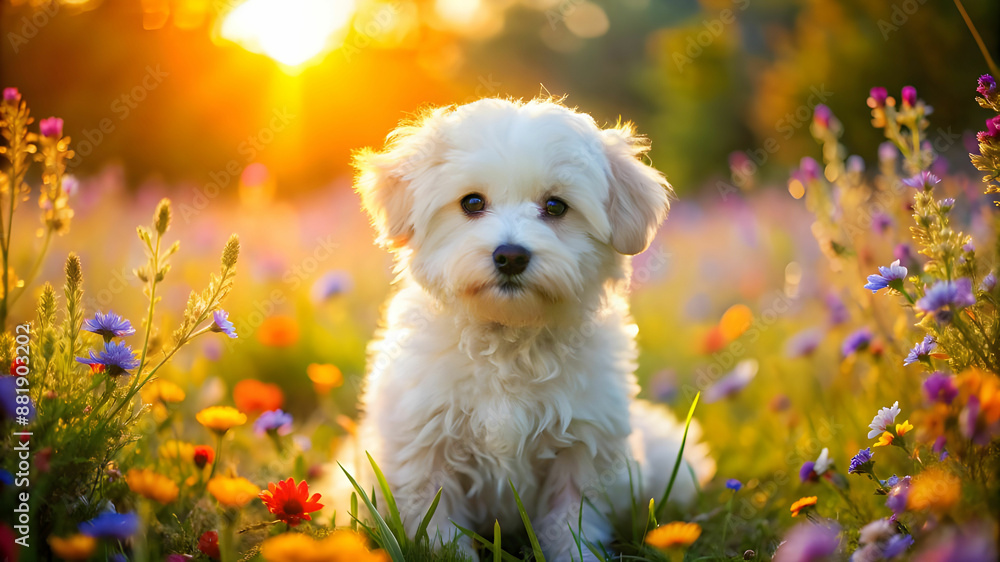 Cute, colorful and lovely puppies of different breeds Cute, colorful and lovely puppies of different breeds