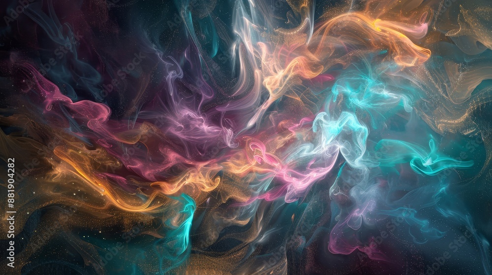 Holi-inspired colors in smoke-like abstract background Holi-inspired colors in smoke-like abstract background