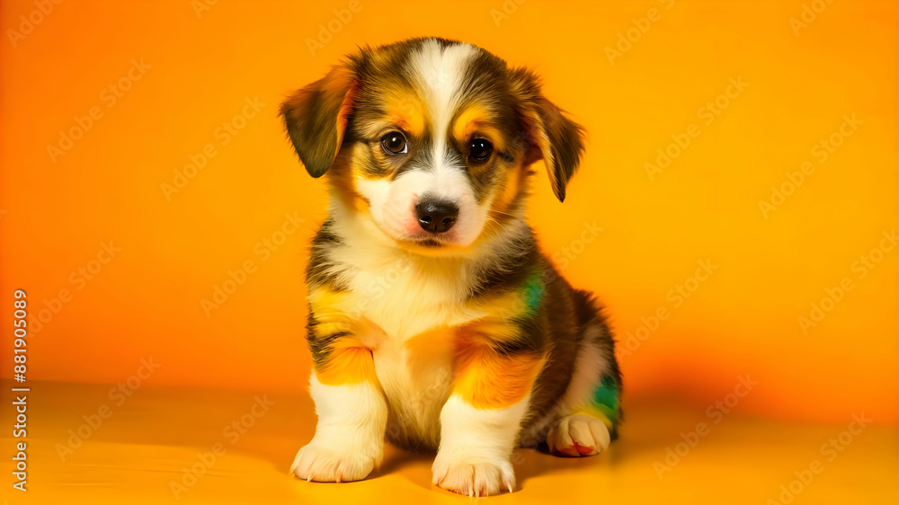 Cute, colorful and lovely puppies of different breeds Cute, colorful and lovely puppies of different breeds