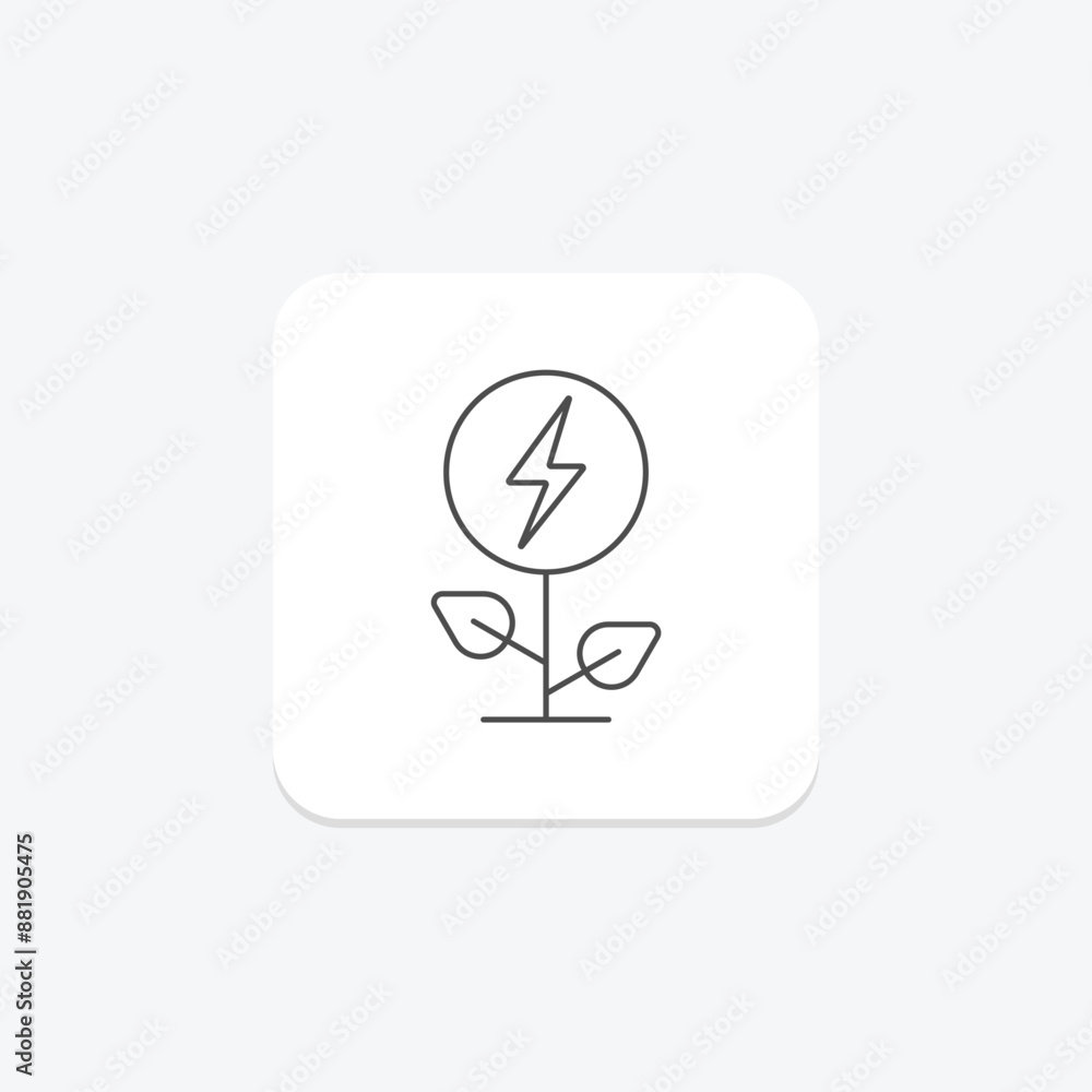 Green Energy Efficiency thinline icon , vector, pixel perfect, illustrator file Green Energy Efficiency thinline icon , vector, pixel perfect, illustrator file