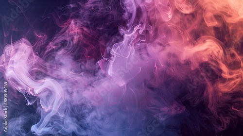 Serene background with ethereal smoke tendrils in pastel Holi colors