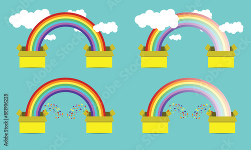Colorful rainbow or color spectrum flat icon for apps and websites